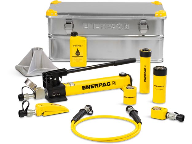 SC10HTBE, 10 Ton, Four Hydraulic Cylinders and Hand Pump Toolbox